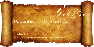 Oppenheim Árpád névjegykártya