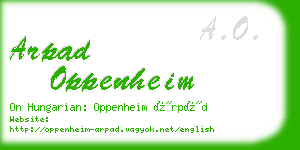 arpad oppenheim business card